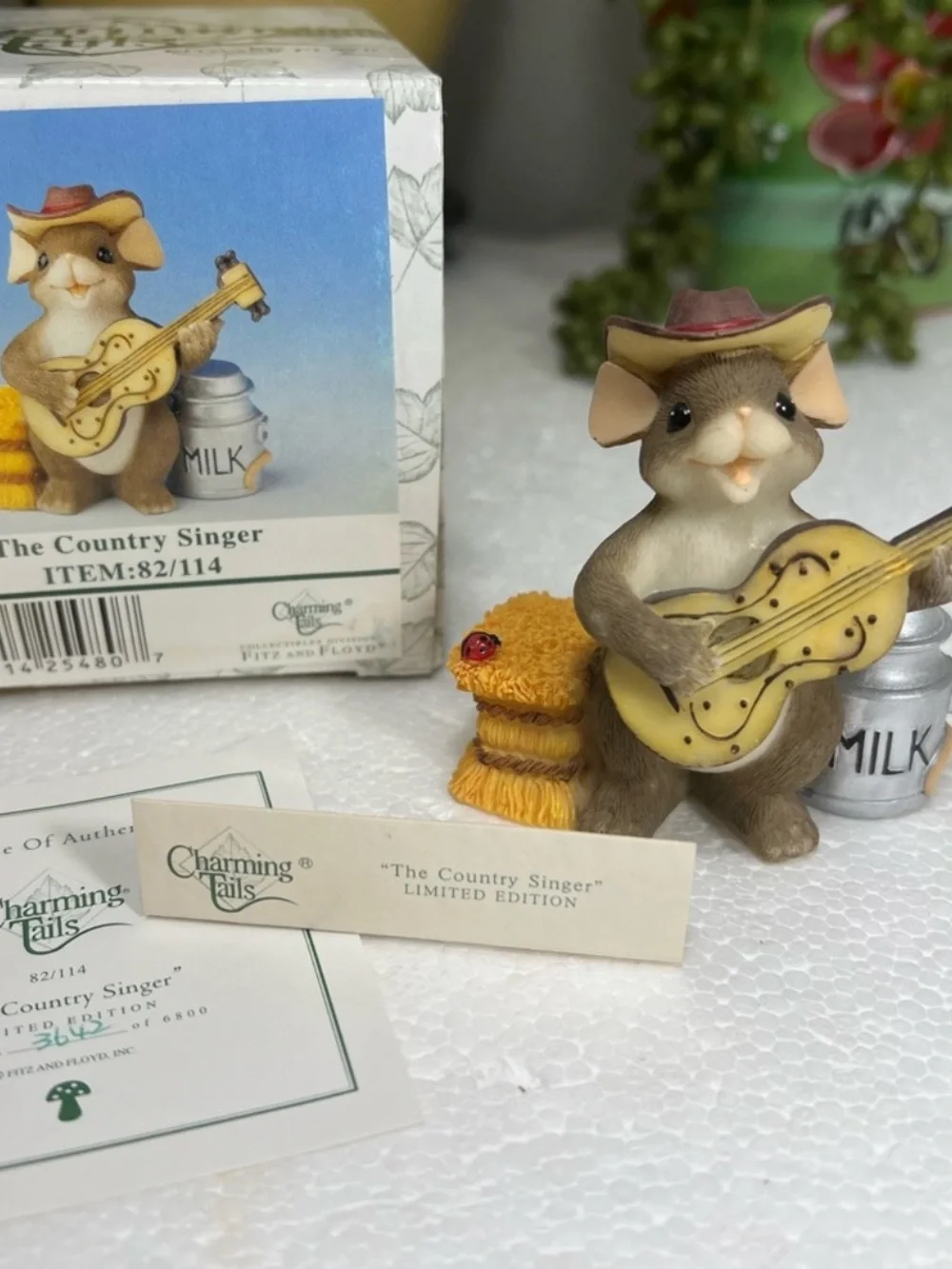 🐀 FITZ AND FLOYD CHARMING TAILS “THE COUNTRY SINGER” 82/114 LIMITED EDITION